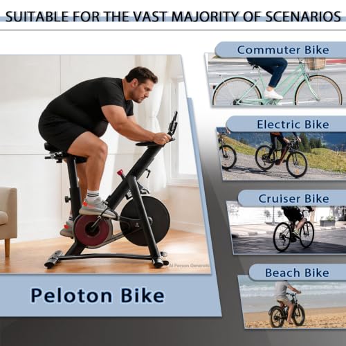 Wide Bike Seat for Comfort Men Women - Black Retro Design