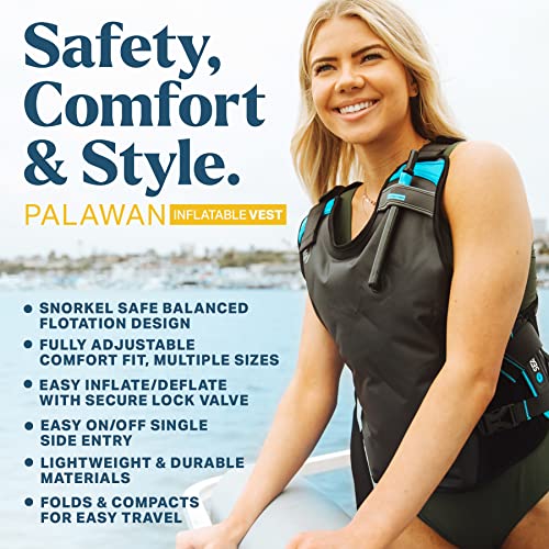 Seaview 180 Palawan Inflatable Snorkel Vest for Adults & Youth - Medium Black