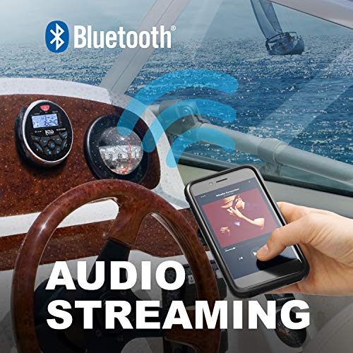 BOSS MGR350B Marine Bluetooth Boat Stereo Receiver – Weatherproof, No DVD