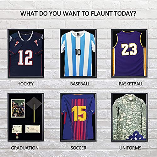 Sports Jersey Frame Display Case for 2XL Hockey Jerseys - Gold Lock Variant