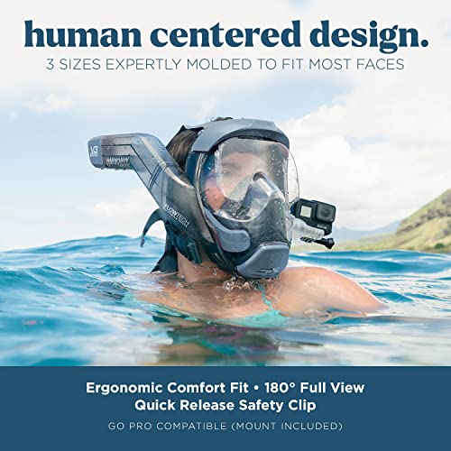 Seaview 180 V3 Full Face Snorkel Mask - Large SeaGlass Edition for Adults