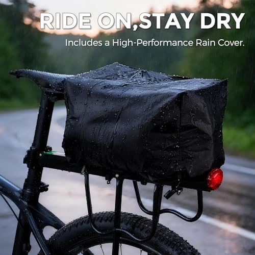 Bike Rear Rack Bag 15L with Rain Cover - Waterproof Pannier for Cycling - Variation 2