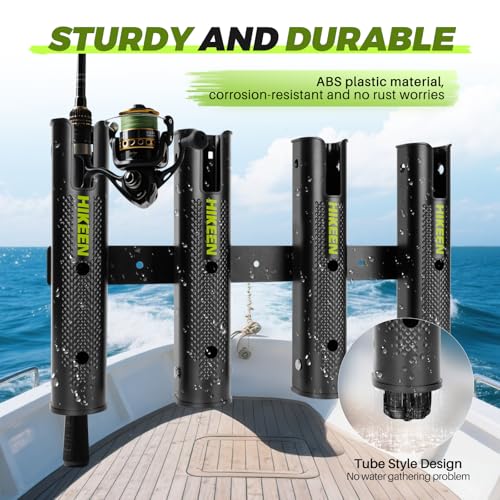 Hikeen 1 Pack Adjustable Wall-Mount Fishing Rod Holder for Boat Kayak Garage