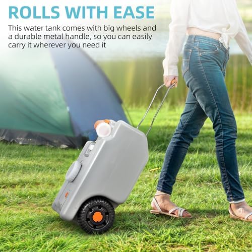 YITAMOTOR 25L Portable Water Storage Tank with Handle & Spout for RV Camping Outdoor