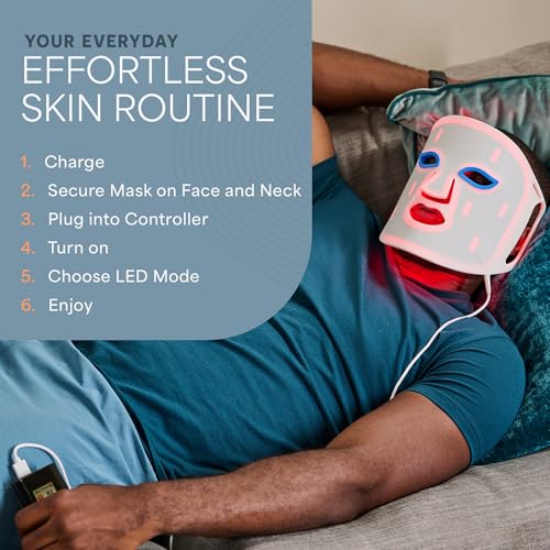 White LifePro Revitaglow Red Light Therapy Mask - Triple Chip LED Face Mask