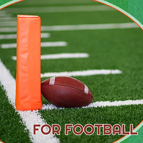 8 Pack Football End Zone Pylons - Orange, 18 Inch Regulation, Weighted & Anchorless