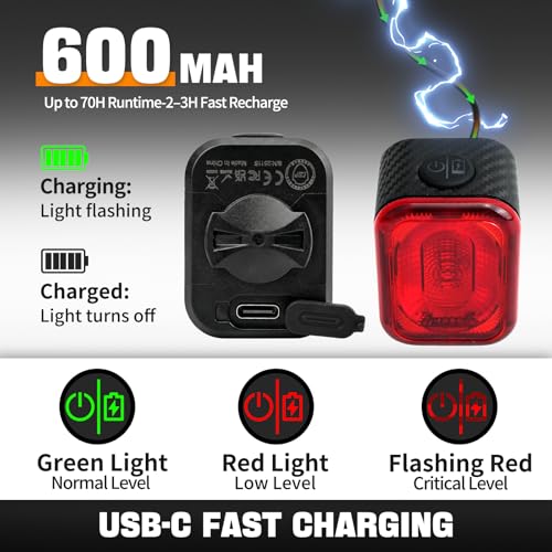 Rechargeable Bicycle Back Light with 4 Light Modes and Dual Mounting Options - Bike Tail Light