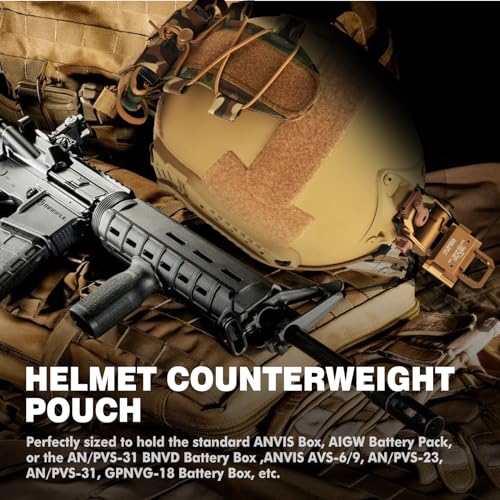 Gexmil Night Vision Goggles Mount for PVS15/18 & Helmet Battery Pouch - Gold