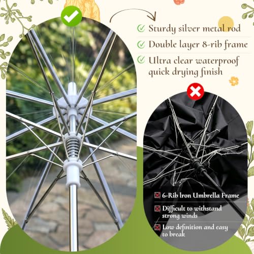 Gereat 48-Inch Clear Bubble Umbrella 12 Pack - Windproof Transparent Dome with Auto Open J-Handle for Weddings, Rain, Golf & Outdoor Events