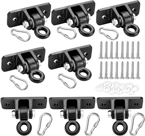 BETOOLL Heavy Duty Swing Hangers Set of 8 Black - Playground, Porch, Yoga, Indoor Outdoor