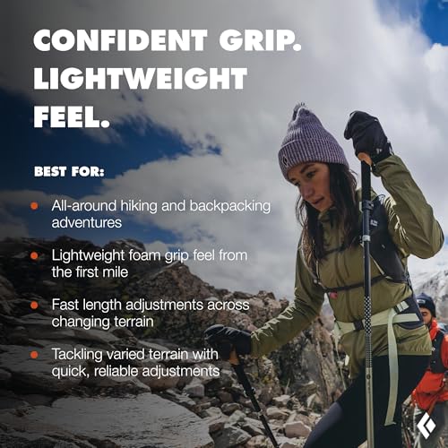 Black Diamond Trekking Poles - Picante 100-140cm Lightweight Aluminum Hiking Poles