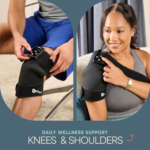 Red Light Therapy Knee Wrap - LifePro Biorecover Dual Spectrum 660nm & 850nm - Black, One Size