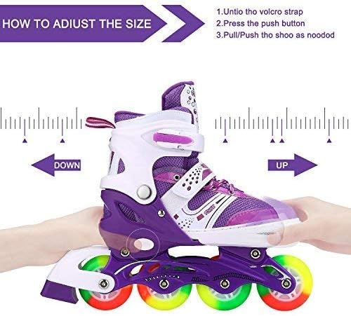 Skiennix Adjustable Inline Skates for Kids 4-12 - Light Up Wheels | Perfect for Indoor & Outdoor Fun