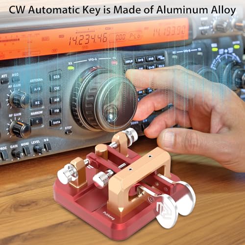 Putikeeg Red Aluminum Morse Code Key with Square Base for Radio Enthusiasts