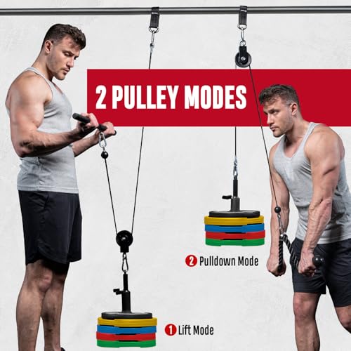 FitBeast Pulley System Gym with Non Multifunctional Bar - Home Strength Training Equipment