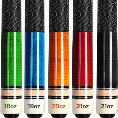 AKLOT 58-Inch 5-Piece Canadian Maple Pool Cue Set for Professional Billiards