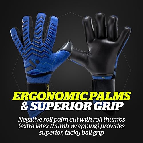 Storelli Electric Goalkeeper Gloves Blue Charge / Size 8 - High-Impact Hand Protection