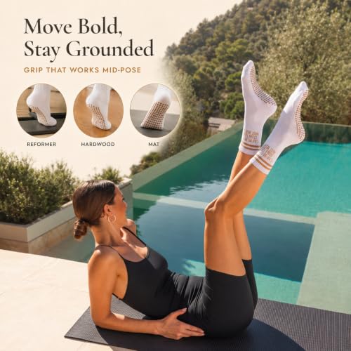 LISAMAREE Non-Slip Grip Socks for Pilates & Yoga - Can We Do the Other Side Next Week? - Women’s Grippy Socks for Dance & Gym