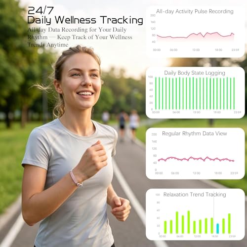 MUSINOTE Light Green Floral Gold Emerald 2-in-1 Crystal Smart Bracelet for Women with Heart Rate & Sleep Tracking