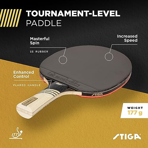 STIGA Carbon Plus Ping Pong Paddle & Set - Red Cover, One Size