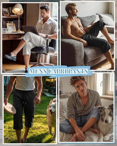 Men's Cargo Shorts 5 Pack - Capri & Cargo Style, Multiple Colors, Large