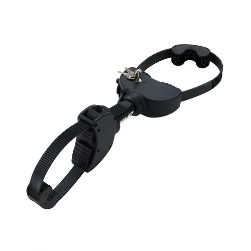Double-Ended Adjustable Lockable Ratchet Strap Frame Holder with Soft Rubber Padding and Keys for E-Bikes and Bicycles