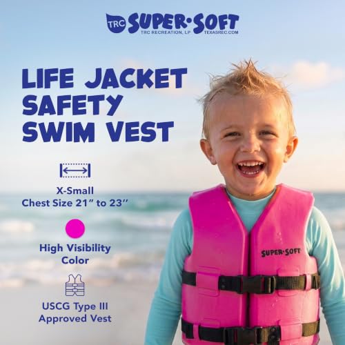 Texas Recreation Super Soft Child Life Jacket - Flamingo Pink X-Small, USCG Approved