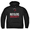 Rutgers University Official Stacked Hoodie, Unisex Adult Pullover - Black, Large