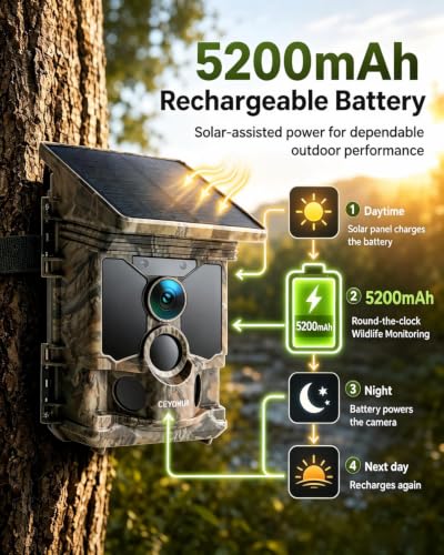 Solar WiFi Trail Camera 4K 68MP with Green Variant and 32GB TF Card