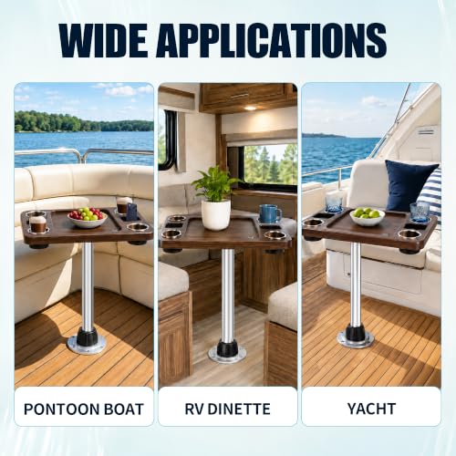 29 Inch Marine Aluminum RV & Boat Table Pedestal - Silver, Heavy-Duty Support