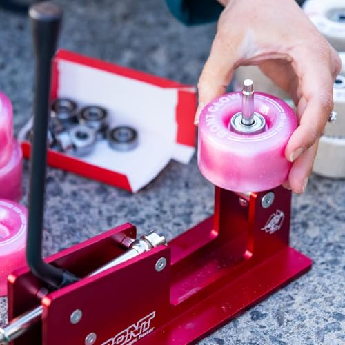 Roller Skate Bearing Press Tool - Aluminum & Steel for 7mm & 8mm Bearings - Red