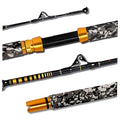 Fiblink 6' Offshore Trolling Rod - 30-50lbs Heavy Game Saltwater Fishing Pole with Camouflage Handle & Stainless Steel Rollers - 1 Piece, Straight Variation