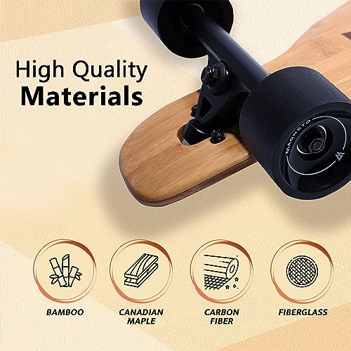 Magneto Bamboo Drop Through Longboard for Cruising Carving & Dancing - Flexible Deck