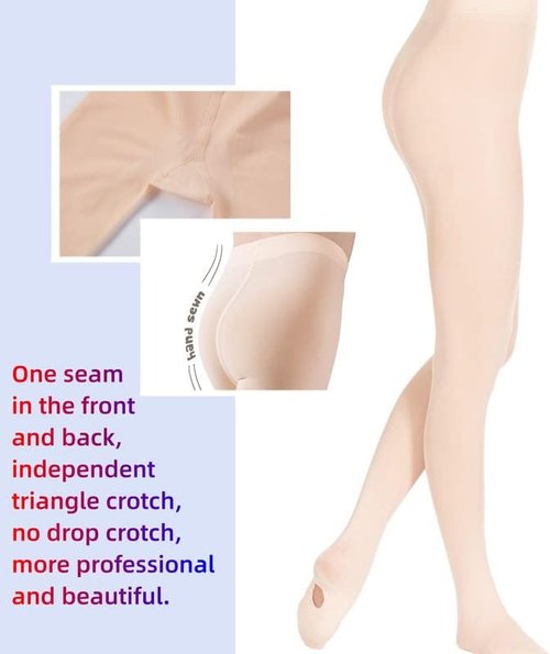 DIPUG Girls' Convertible Ballet Tights - Soft Transition Dance Tights for Toddlers & Kids