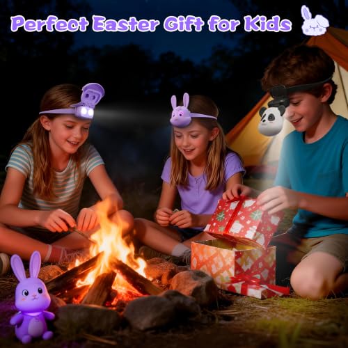 Kids Rabbit Headlamp Rechargeable with 3 Brightness Levels & Flash Modes - Style-Rabbit