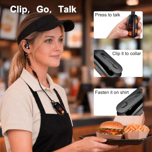2 Pack Mini Waterproof Walkie Talkies for Adults, IP54 Two-Way Radios