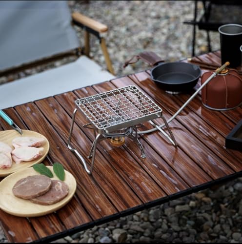 Foldable Camping Grill with Stainless Steel Woven Grate & Storage Bag