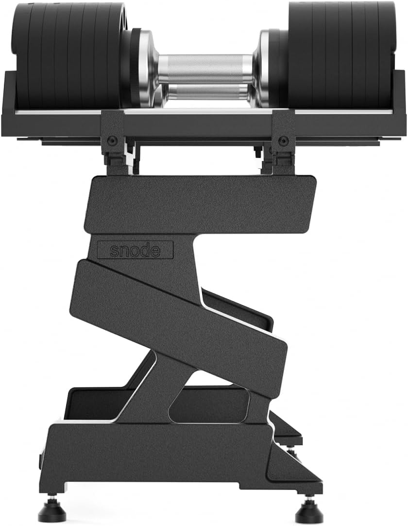 SNODE AD80 Adjustable Dumbbell Set - Drop Proof 80 lbs with Cast Iron Plates & Knurled Handle | Compact Home Gym Equipment