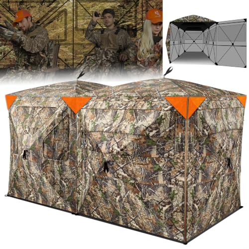 Hunt Quiet 360° See-Through Hunting Blind for 4-6 Hunters