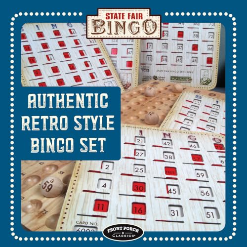 Front Porch Classics State Fair Bingo Game Set with Wooden Balls & Scoring Board