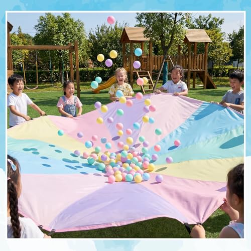 Children’s 16 Ft Colorful Parachute Toy Play Tent Game with Handles