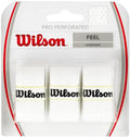 Wilson Perforated Pro Tennis Racquet Overgrip - White | 3-Pack for Enhanced Grip and Control