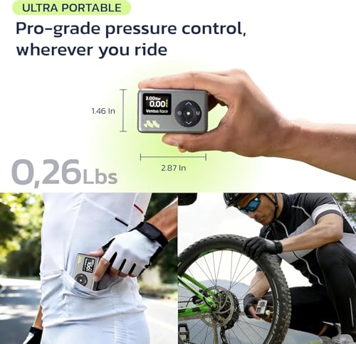 Mini Bike Pump with Digital Pressure Gauge, Fast Inflator for Road & MTB