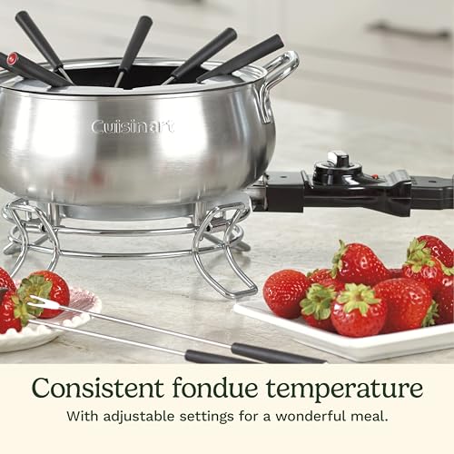 Electric Fondue Set with 3-Quart Nonstick Pot & 8 Forks - Adjustable Temperature
