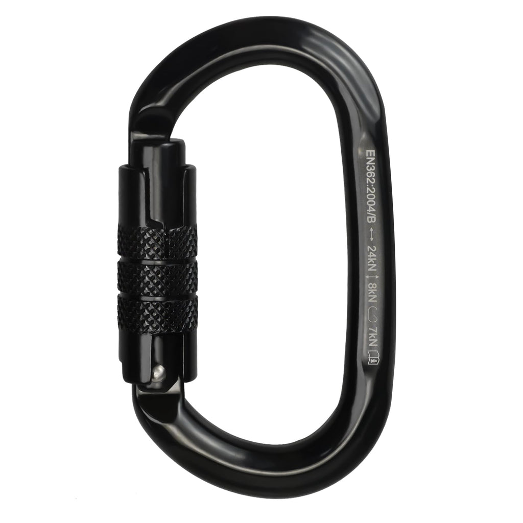 S.E.PEAK UIAA & CE 24kN Oval Climbing Twist Clip for Outdoor Activities, Stormproof, Hiking, Mountaineering, Climbing, Camping, Fishing, Hunting, Skiing, Snowshoeing,Black,2pc