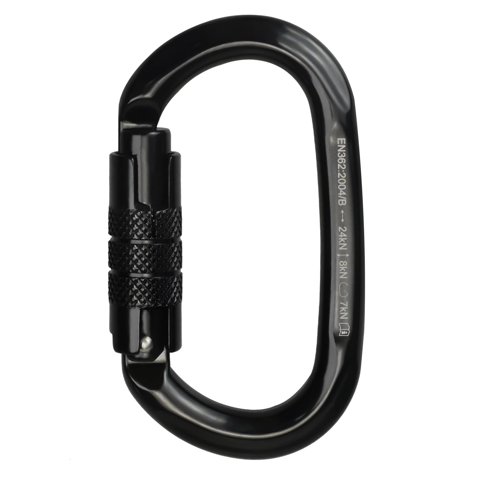 S.E.PEAK UIAA & CE 24kN Oval Climbing Twist Clip for Outdoor Activities, Stormproof, Hiking, Mountaineering, Climbing, Camping, Fishing, Hunting, Skiing, Snowshoeing,Black,2pc