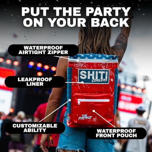 SHITI Patriot Cooler Bag for Camping Beach Travel 15 Can Insulated Soft Lunch Box