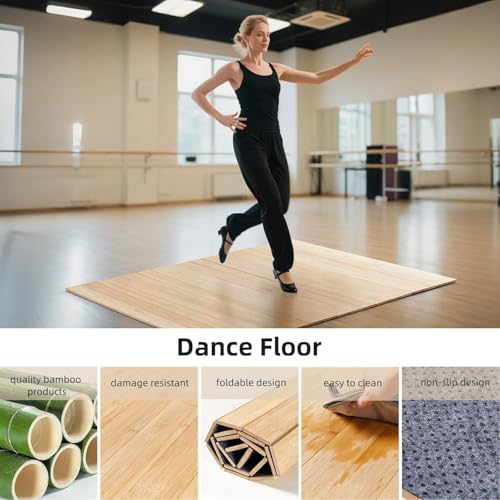 47.8x38.5 Inch Portable Tap Dance Floor with Storage Bag - Professional Studio-Quality Mat for Home & Studio Practice