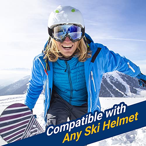 Braylin Adult Ski Goggles 2-Pack with Multicolor Lenses - Black & Orange Frames