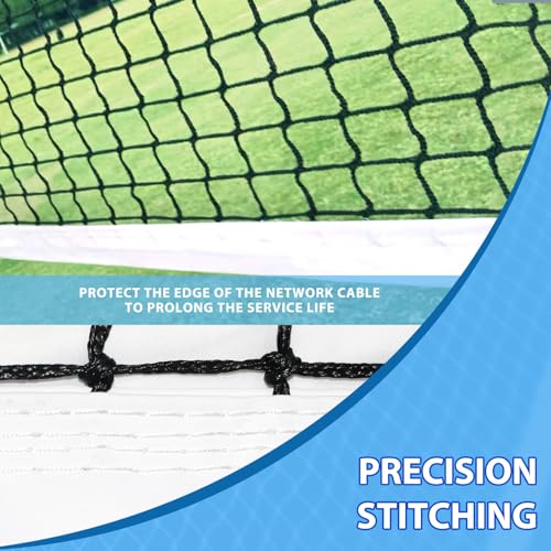 VANCL Outdoor Heavy Duty Tennis Net Black & White - Professional Standard 42ft Court Replacement with Fiberglass Dowels